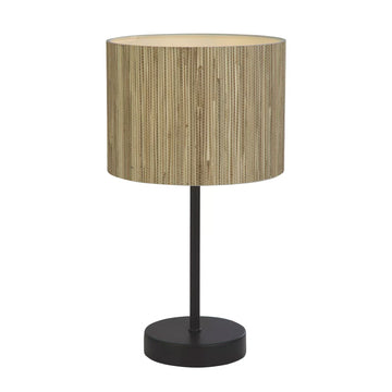Meadow Natural Grass Shade Black Metal Frame Table Lamp