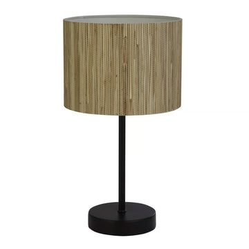 Meadow Natural Grass Shade Black Metal Frame Table Lamp
