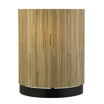 Meadow Natural Grass Shade Black Metal Frame Wall Light