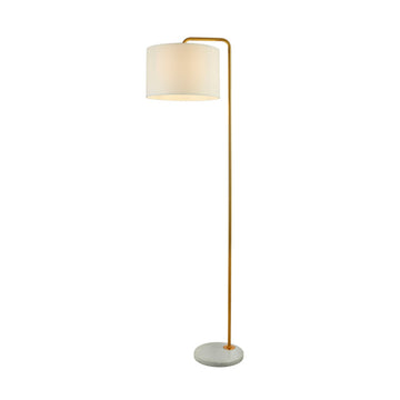 Searchlight Hangman Gold Floor Lamp With White Marble Base