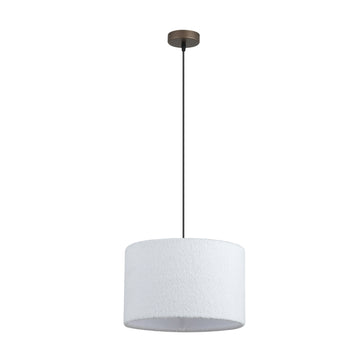 Chelsea White Drum Shade Pendant Ceiling Light Latte Finish E27 Dimmable