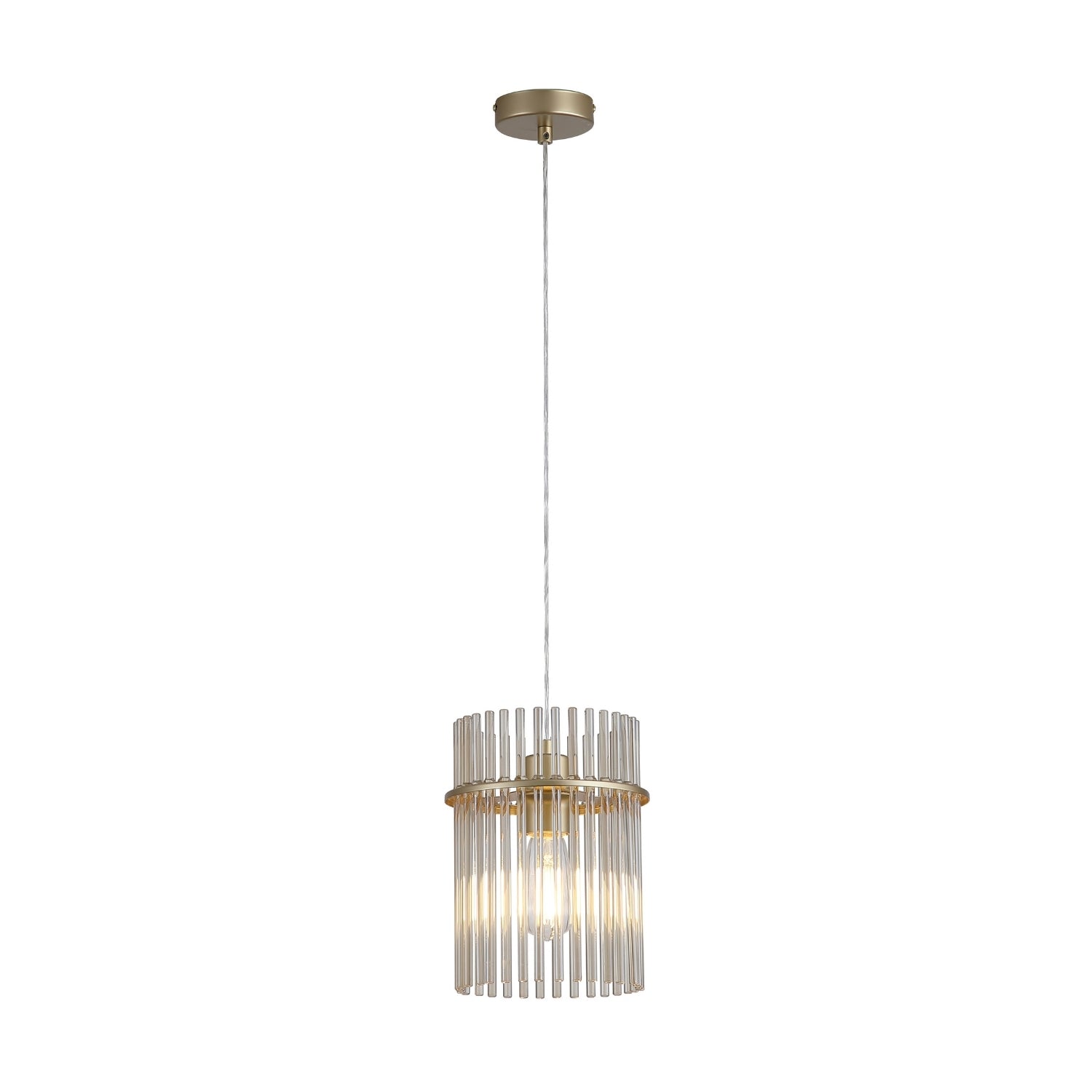 Gold Metal Champagne Glass Rods E27 Pendant Light
