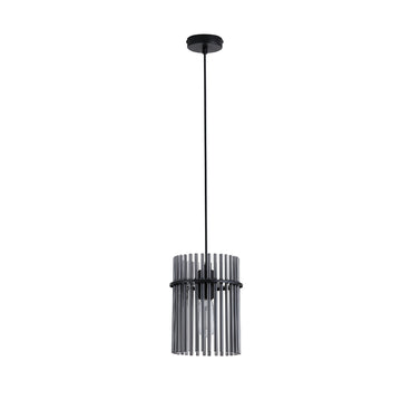 Matt Black Smoked Glass E27 Modern Pendant Light