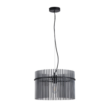 Matt Black Smoked Glass E27 Modern Pendant Light