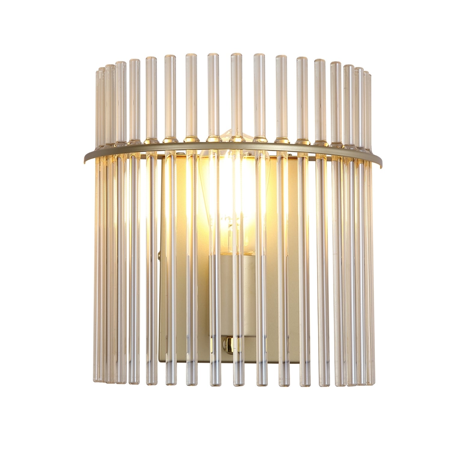 1Lt Gold Metal Champagne Glass Rods E27 Wall Light
