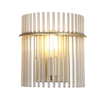 1Lt Gold Metal Champagne Glass Rods E27 Wall Light