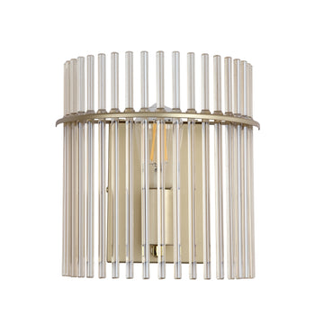1Lt Gold Metal Champagne Glass Rods E27 Wall Light