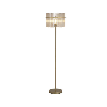 Gold Metal Champagne Glass Rod Shade E27 152cm Floor Lamp