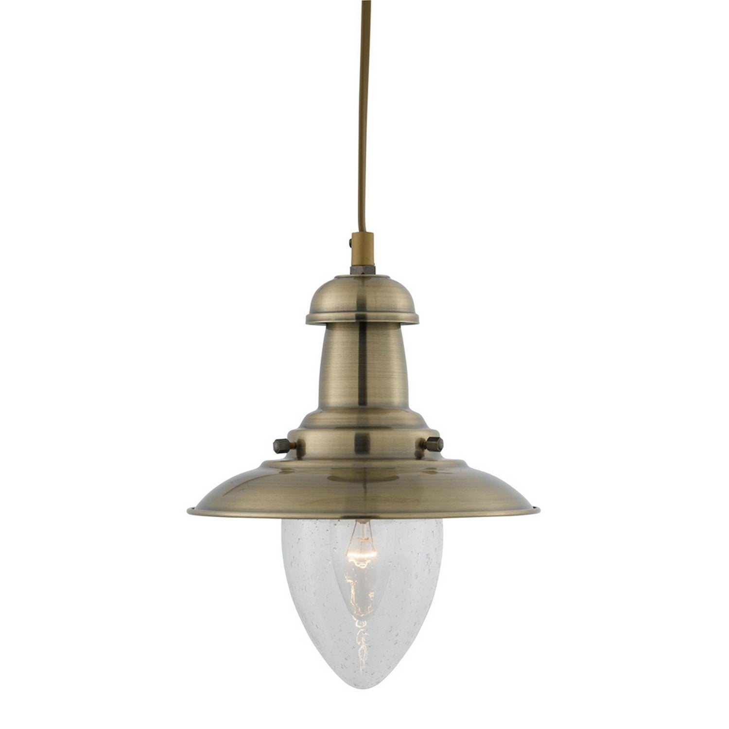 Brass Seed Glass Fisherman Ceiling Lantern Pendant Chandelier Light