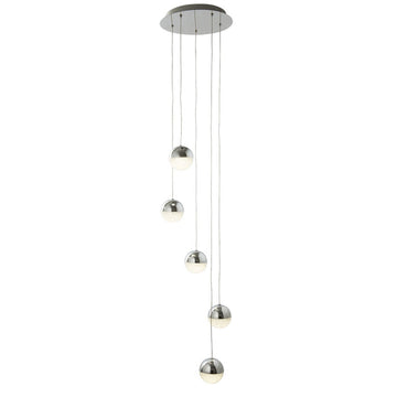 Marbles 5 Lights LED Multi Drop Crushed Ice Pendant Ceiling Light
