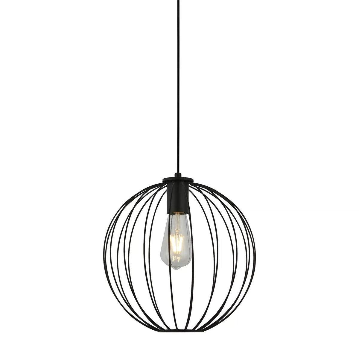 Black Wire Frame E27 Dimmable Rondo Pendant Light