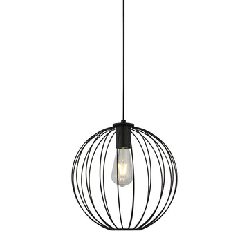 Black Wire Frame E27 Dimmable Rondo Pendant Light