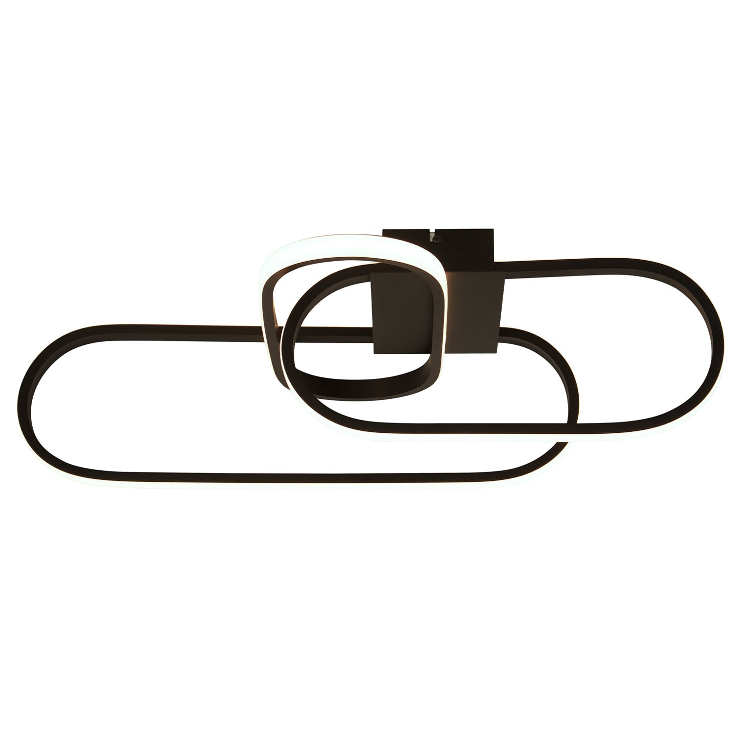 37W Black Metal Dimmable Modern Flush 65cm LED Ceiling Light