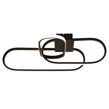 37W Black Metal Dimmable Modern Flush 65cm LED Ceiling Light