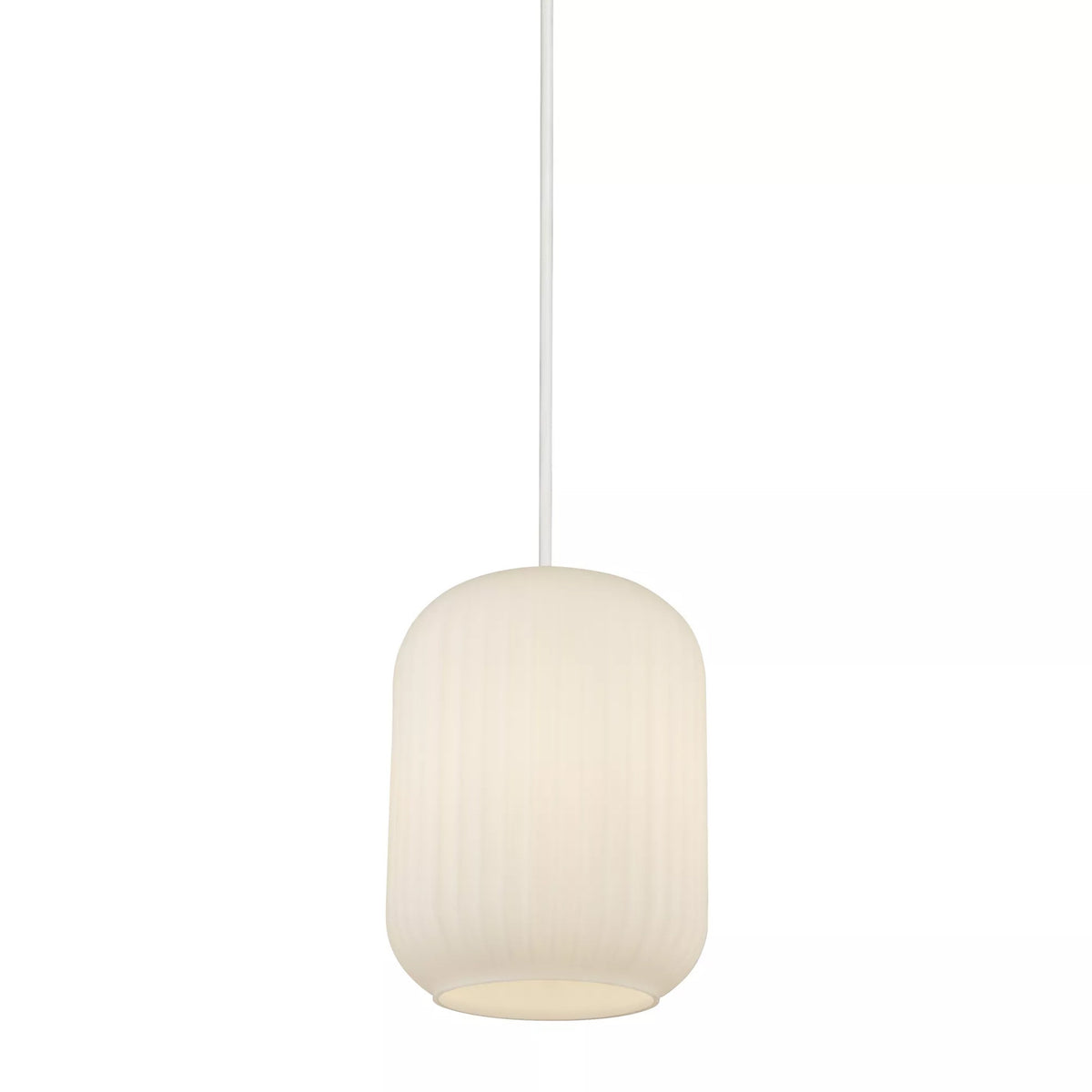 White Frosted Glass Shade Black Suspension Pearl Pendant Light
