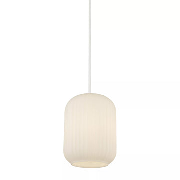 White Frosted Glass Shade Black Suspension Pearl Pendant Light