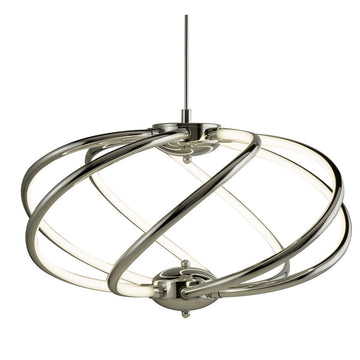 7 Curved Arm LED Ceiling Pendant Light Lamp Chrome