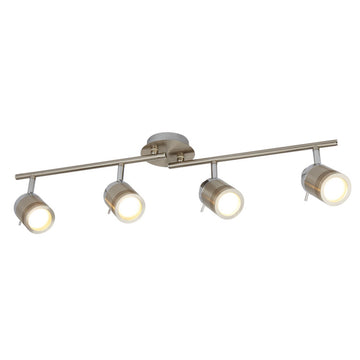 Samson LED 4 Light Satin Silver Split Bar Bathroom Ceiling Spotlight