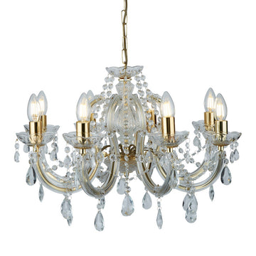 Marie Therese 8 Lights Brass Traditional Chandelier Ceiling Light