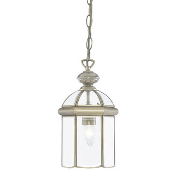 1 Traditional Lantern Brass Glass Dome Ceiling Pendant Light Lamp