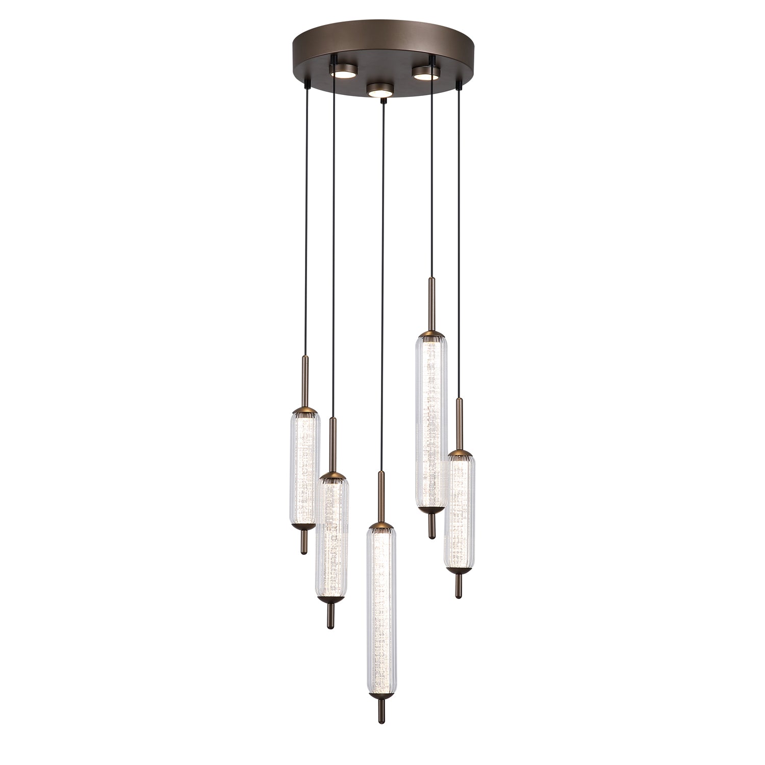 Latte Glass Modern Dimmable Warm White 3000K LED 5 Light Pendant Lamp