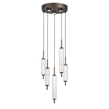 Latte Glass Modern Dimmable Warm White 3000K LED 5 Light Pendant Lamp