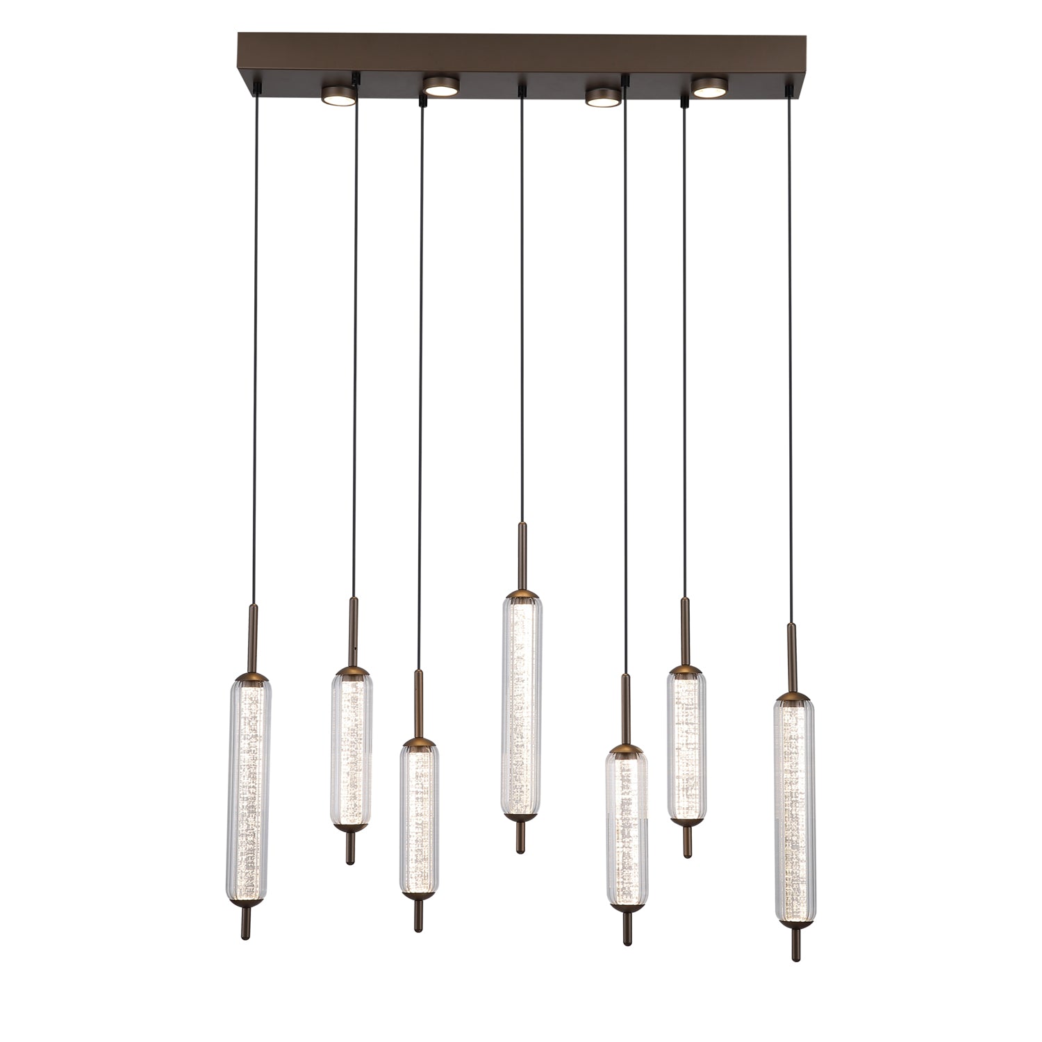 Latte Clear Glass 33W 2238lm LED 7 Light Pendant Lamp