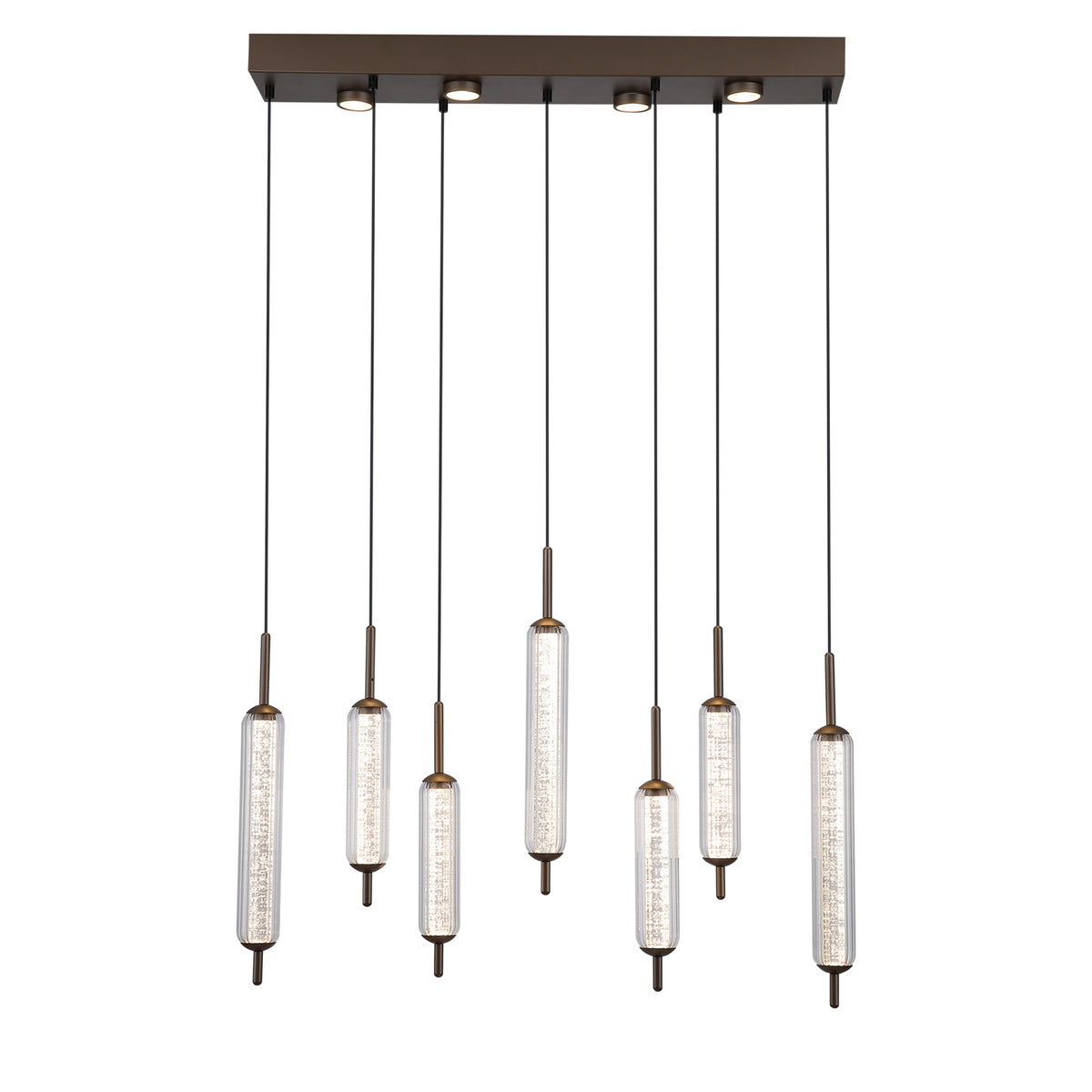 Latte Clear Glass 33W 2238lm LED 7 Light Pendant Lamp