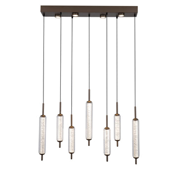 Latte Clear Glass 33W 2238lm LED 7 Light Pendant Lamp