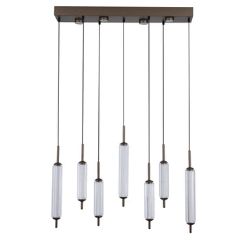 Latte Clear Glass 33W 2238lm LED 7 Light Pendant Lamp