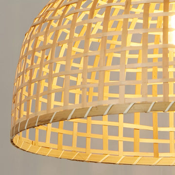 Bali Woven Bamboo Dome Shade Pendant Light