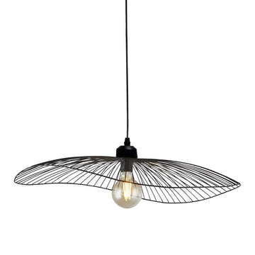 Black Wave Convertible to Flush Pendant Light