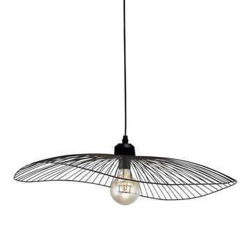Black Wave Convertible to Flush Pendant Light