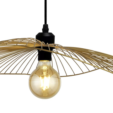 Black Gold Wave Convertible to Flush Pendant Light