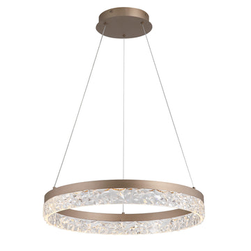 50cm Latte Metal Crystal 25W 3027lm LED Round Pendant Light