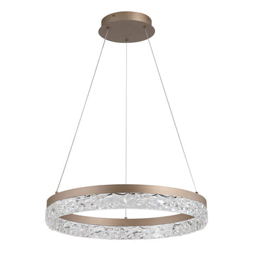 50cm Latte Metal Crystal 25W 3027lm LED Round Pendant Light