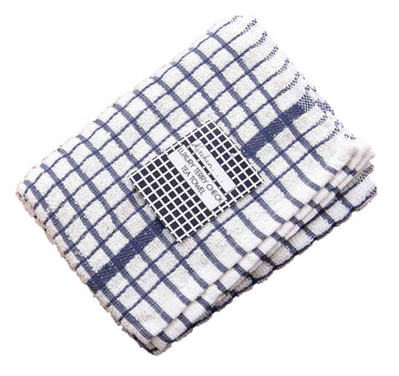 48pc Terry Check Tea Towel Blue