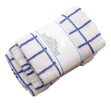 18pc Stripe Terry Tea Towel Blue