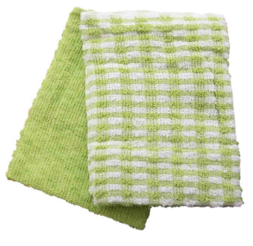 35pc Mono Check Terry Tea Towel Green