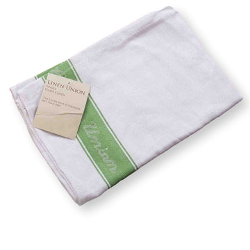 3pc Linen Union Bar Glass Cloth Green