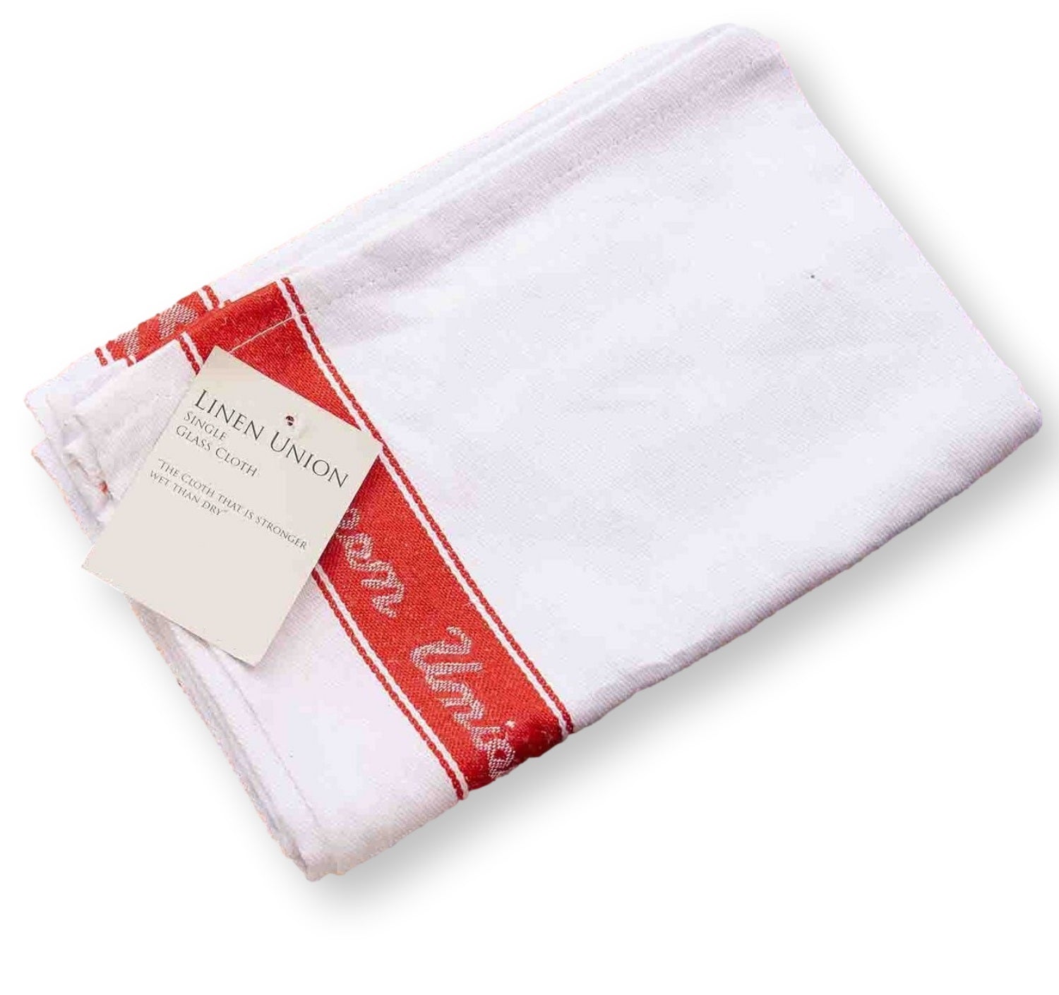 5pc Linen Union Bar Glass Cloth Red