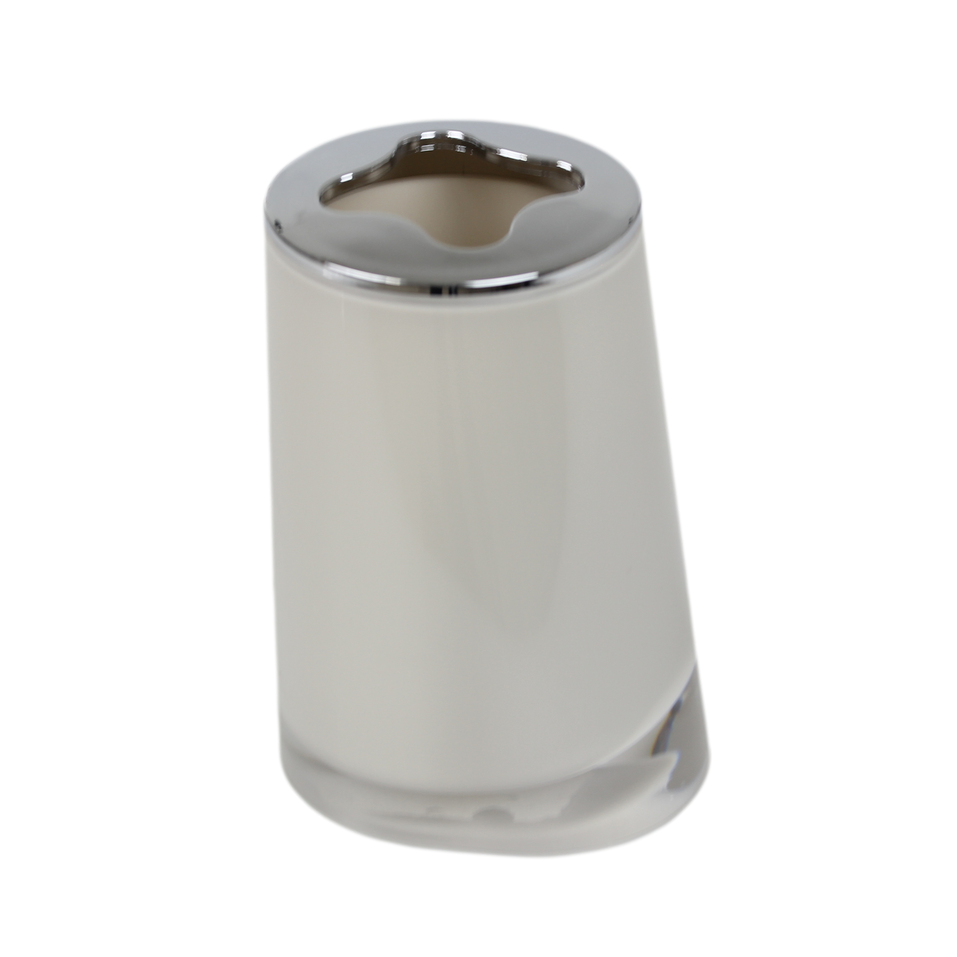 Clear Base Plastic Toothbrush Holder Soft Grey