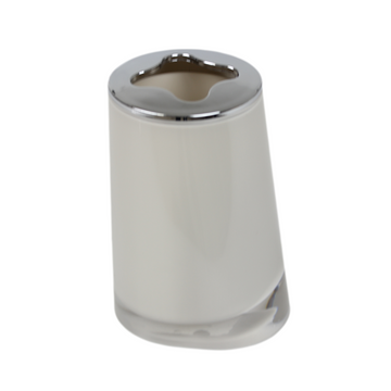 Clear Base Plastic Toothbrush Holder Soft Grey