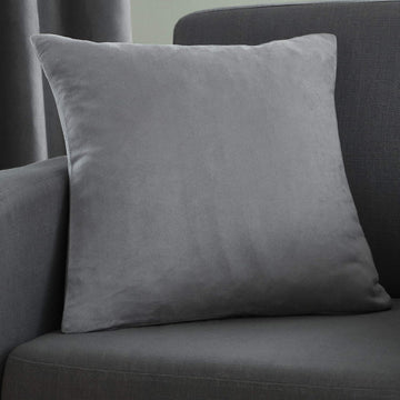 Catherine Lansfield Faux Suede Filled Cushion 55x55cm - Silver Grey