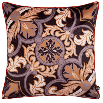 LLB Circus Stripe Damask Filled Cushion 55x55cm Black & Natural