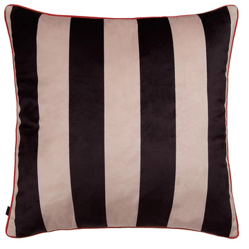 LLB Circus Stripe Damask Filled Cushion 55x55cm Black & Natural