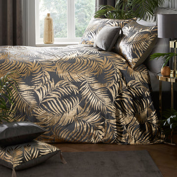 Velvet Tropical Leaf Duvet Cover LLB Designer Set Super King