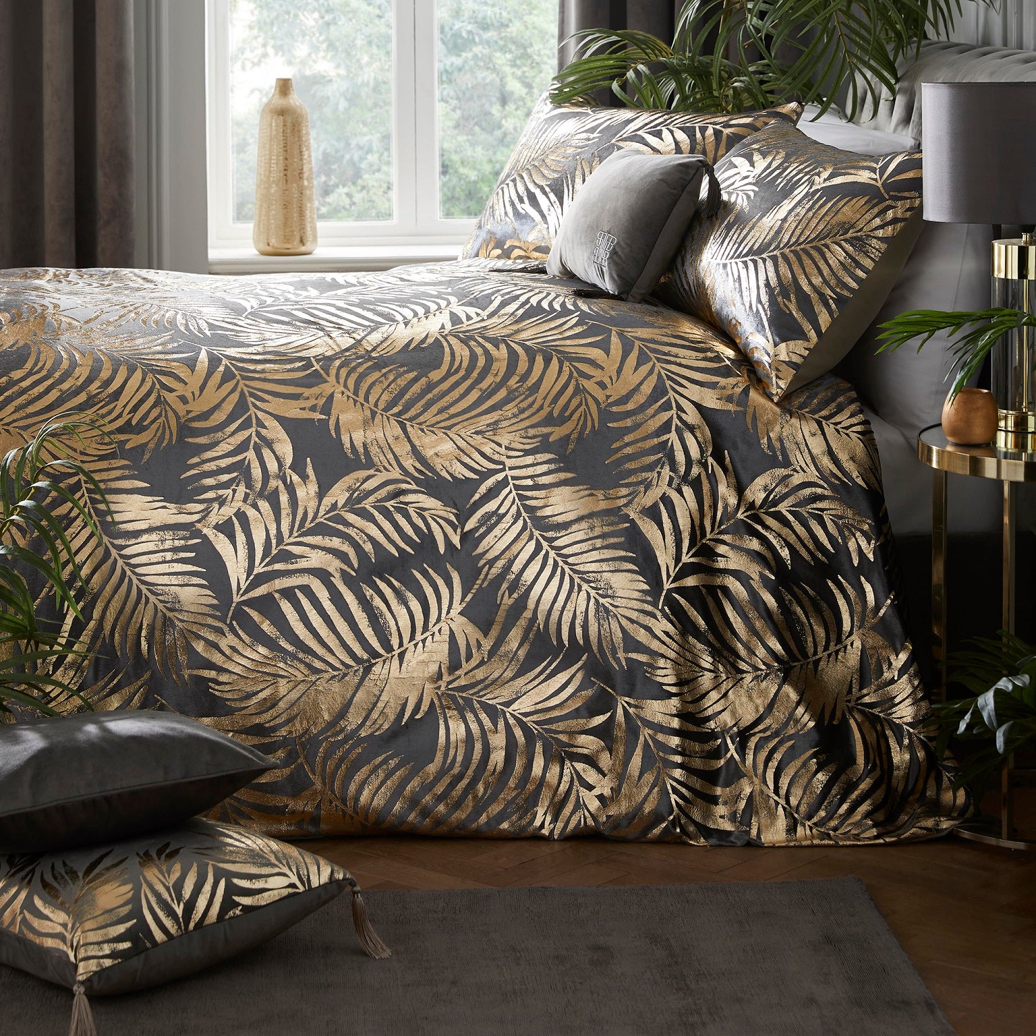 Velvet Tropical Leaf Duvet Cover LLB Designer Set King