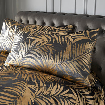 Velvet Tropical Leaf Duvet Cover LLB Designer Set Super King