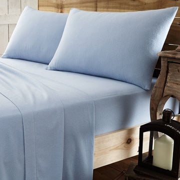 Thermal Flannelette King Fitted Sheet - Blue